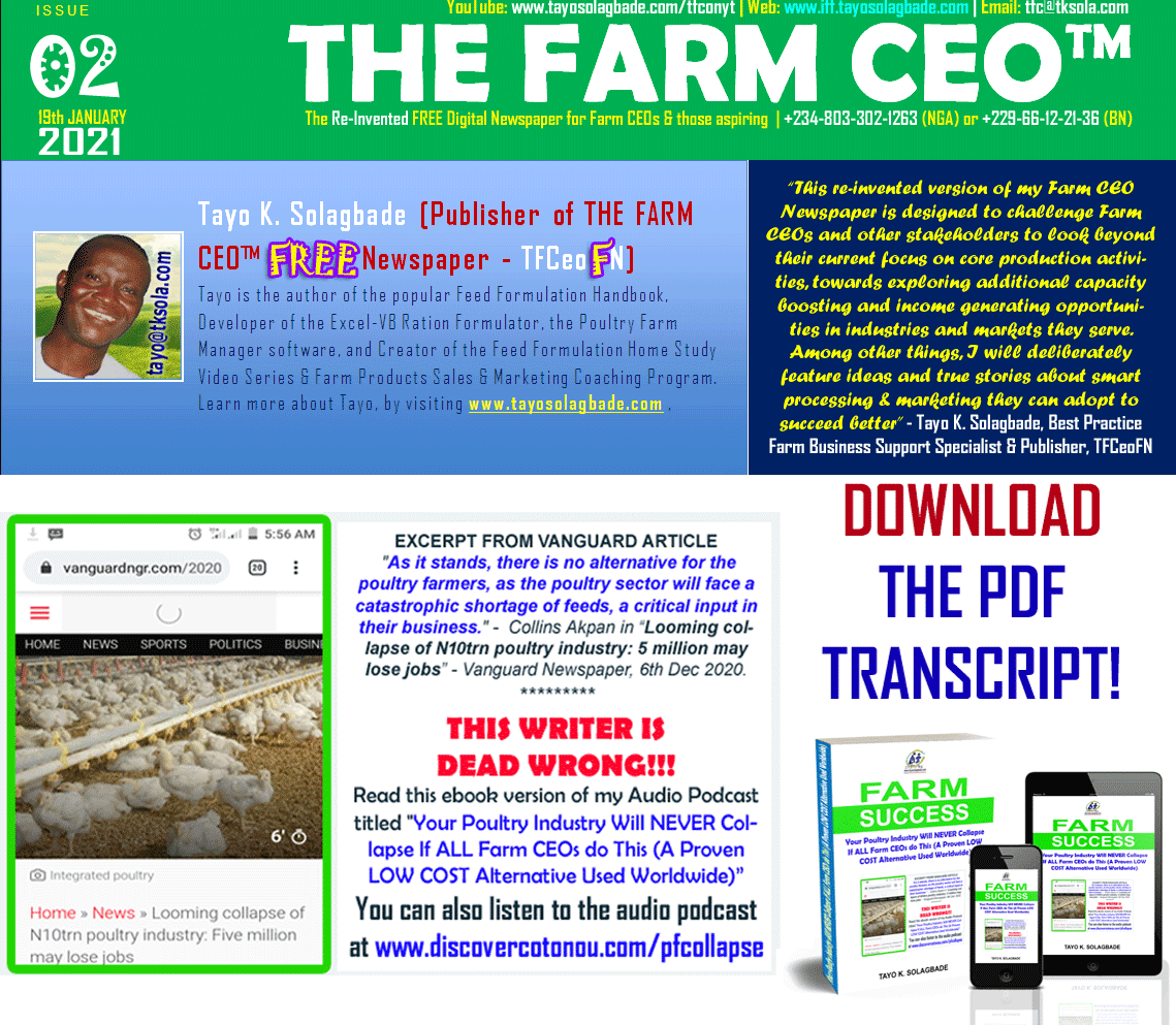 Your Poultry Industry Will NEVER Collapse If ALL Farm CEOs do This (A Proven LOW COST Alternative Used Worldwide)