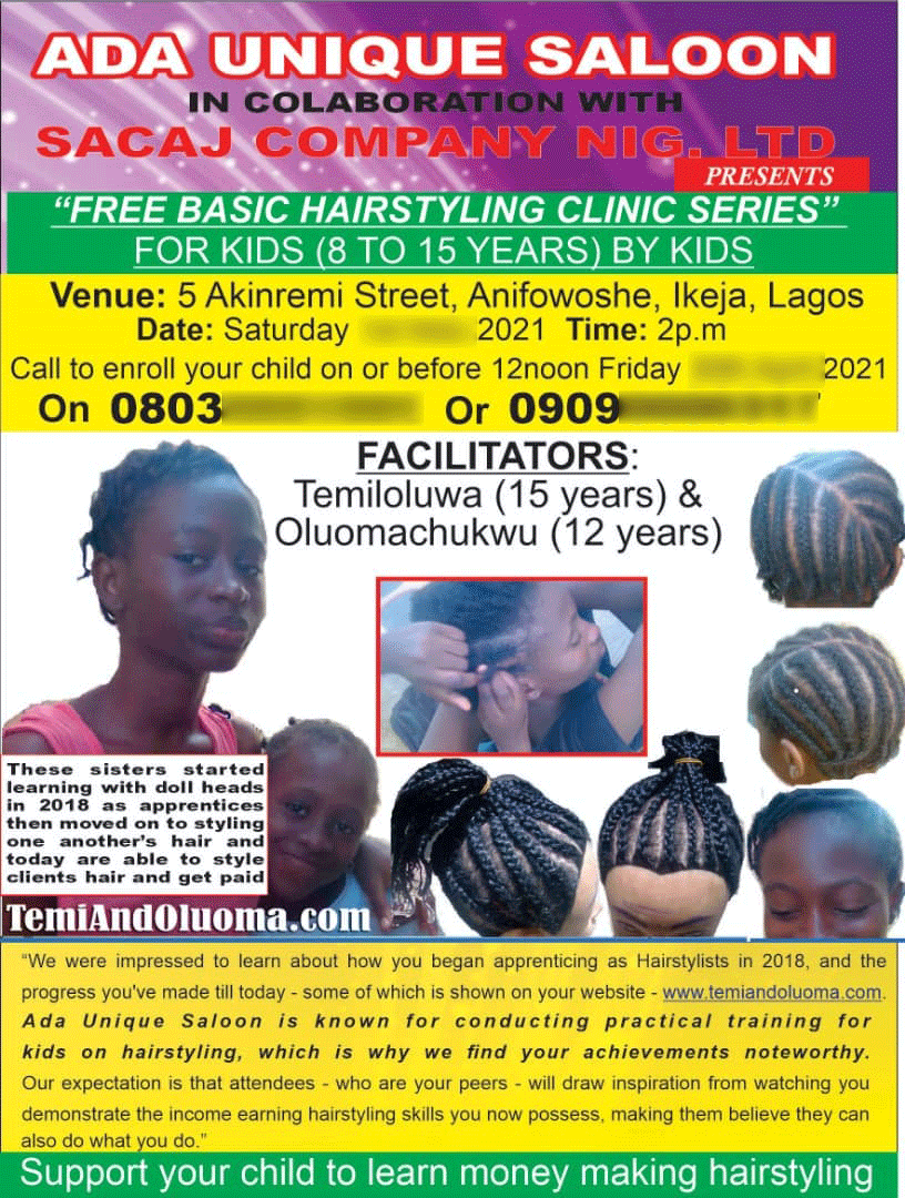 [BPPS] Teen Sisters (15 & 12) PRACTICE for their 1st Mobile Hairstyling Experience Sharing Clinic for Kids!