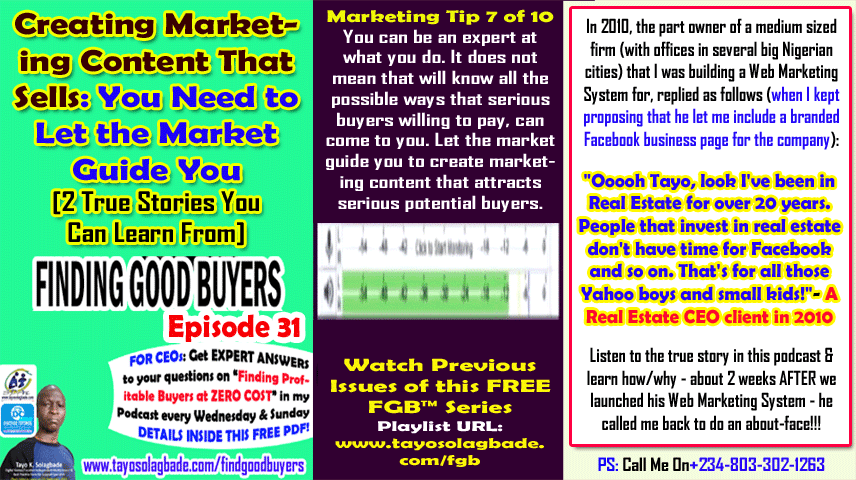 [FGB] Create Marketing Content That Sells: You Need to Let the Market Guide You – 2 True Stories You Can Learn From