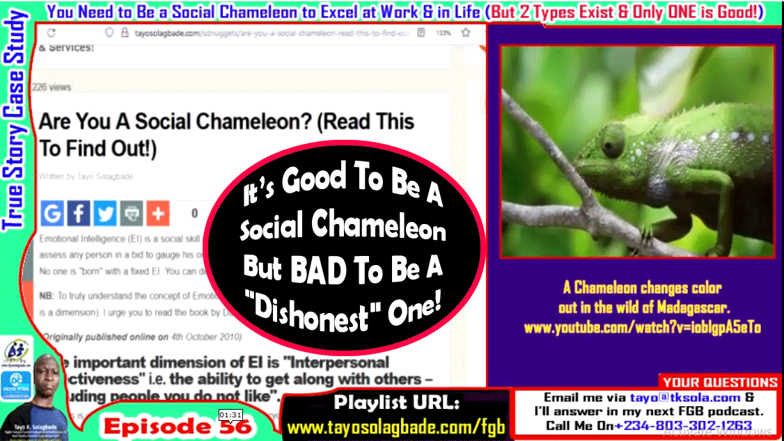 You Need to Be a Social Chameleon to Excel in Sales & IN LIFE! (But 2 Types Exist & Only ONE is Good!)
