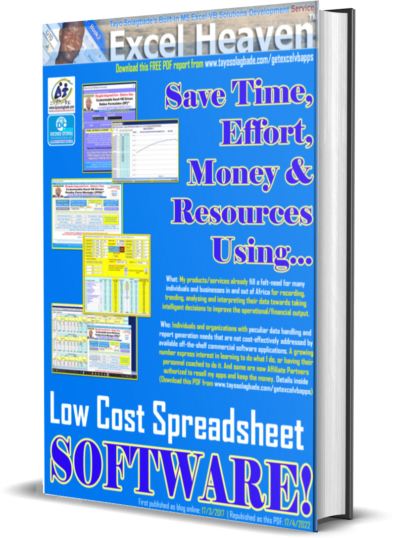 Save Time, Effort, Money & Resources Using Low Cost Spreadsheet Software [FREE PDF REPORT DOWNLOAD]