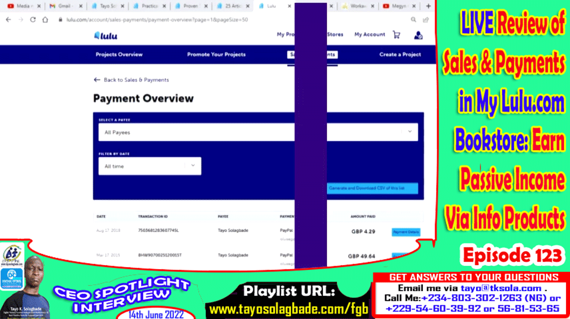 LIVE Review: My Lulu.com Bookstore Royalties – Earn Passive Income By Creating & Selling Information Products