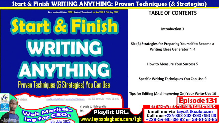 [FREE PDF] Start & Finish WRITING ANYTHING: Proven Techniques (& Strategies) You Can Use