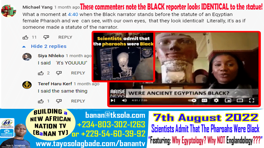 Scientists Admit That The Pharoahs Were Black [Featuring: Why”Egyptology”? Why NOT “Englandology”?]