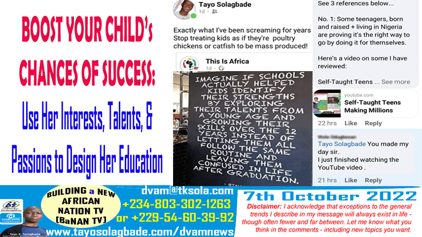 BOOST YOUR CHILD’s CHANCES OF SUCCESS: Use Her Interests, Talents & Passions to Design Her Education