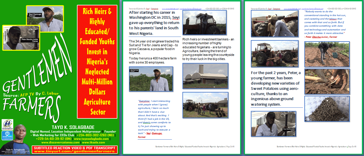 TO GET THIS PDF TRANSCRIPT - Email your Name and Whatsapp Number to gentlemenfarmers@tksola.com with “Gentleman Farmers