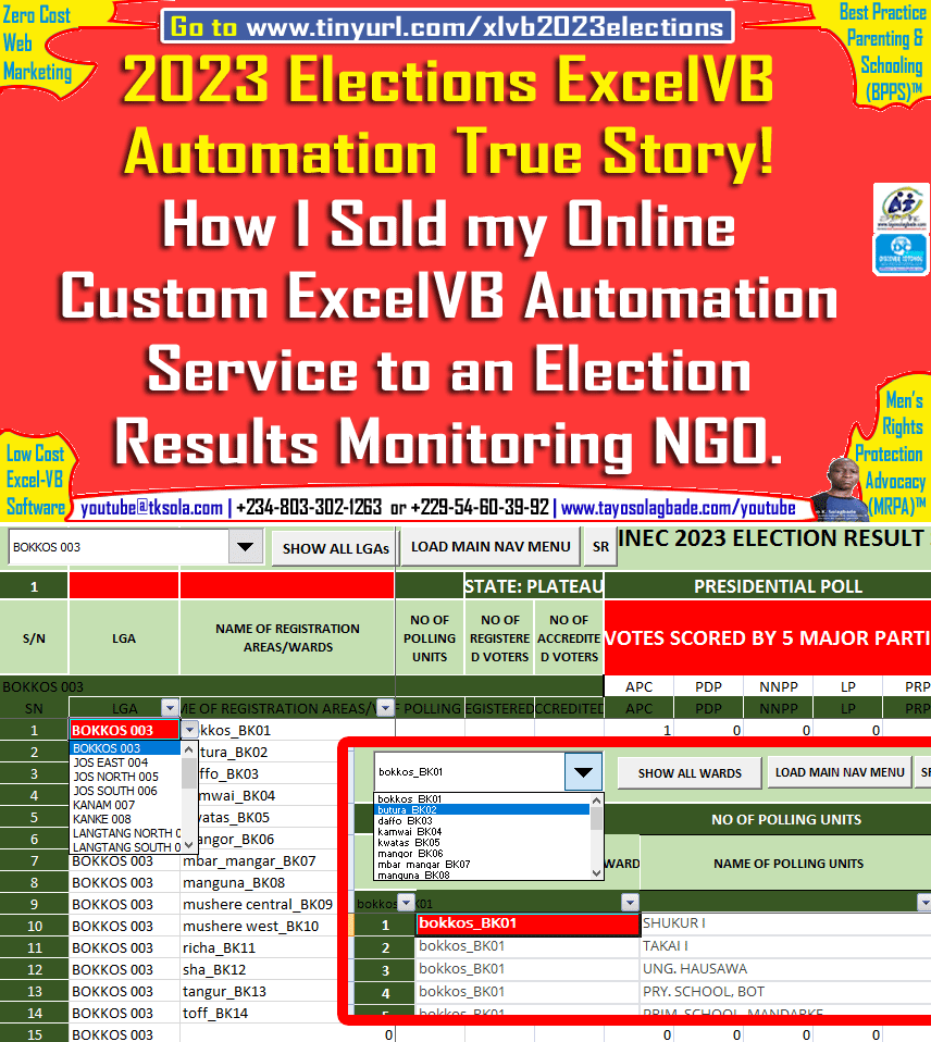 2023 Election Excel-VB Automation True Story - How I Sold my Custom Excel-VB Automation Service to an Election Results Monitoring NGO