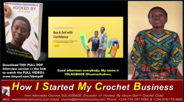 How I Started My Crochet Biz – By Oluoma, 16 y/o Founder of Hooked By Moyin-Star (HBM)™ Crochet Club