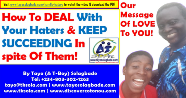 How To DEAL With Your Haters & KEEP SUCCEEDING In spite Of Them!