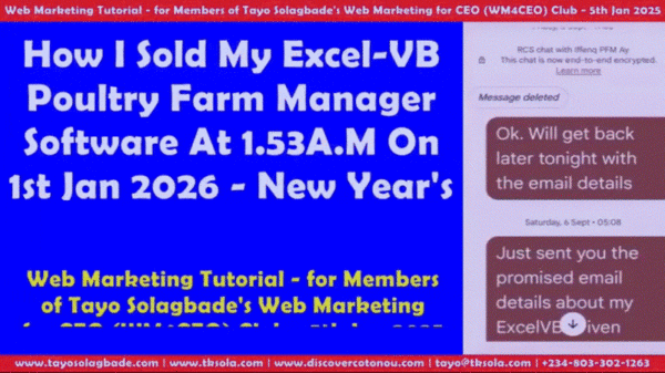 How I Sold My Excel-VB Poultry Farm Manager Software At 1.53A.M On 1st Jan 2026 – New Year’s Day [TRUE STORY]